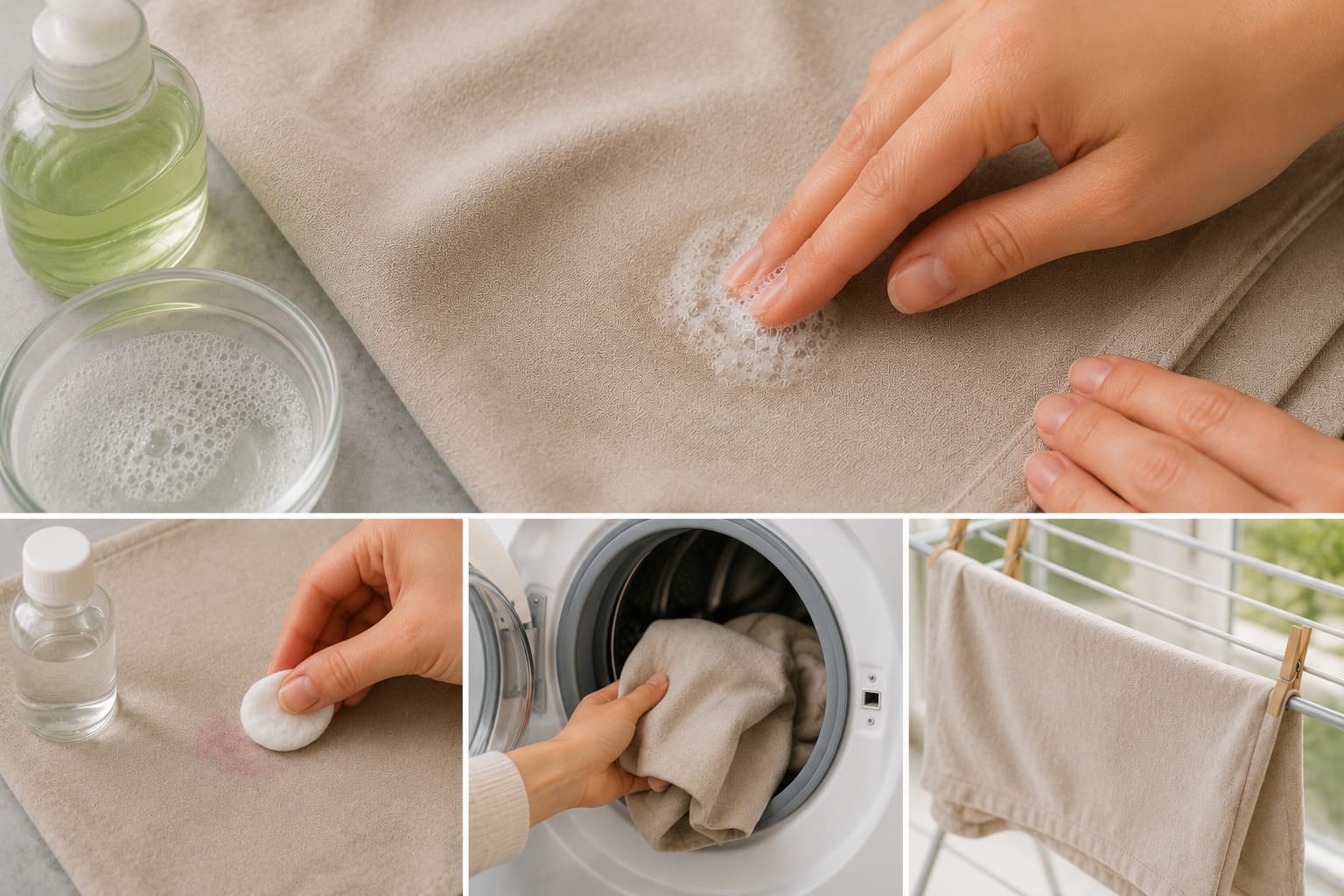 Treating leftover candle wax residue and oily stain on fabric before washing